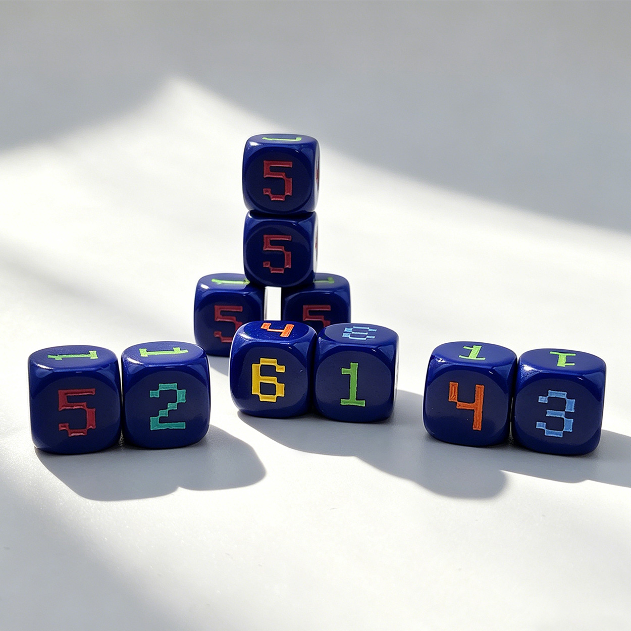 Game Token Counter - 10 sztuk 14mm 6-ścienne zaokrąglone 6-kolorowe