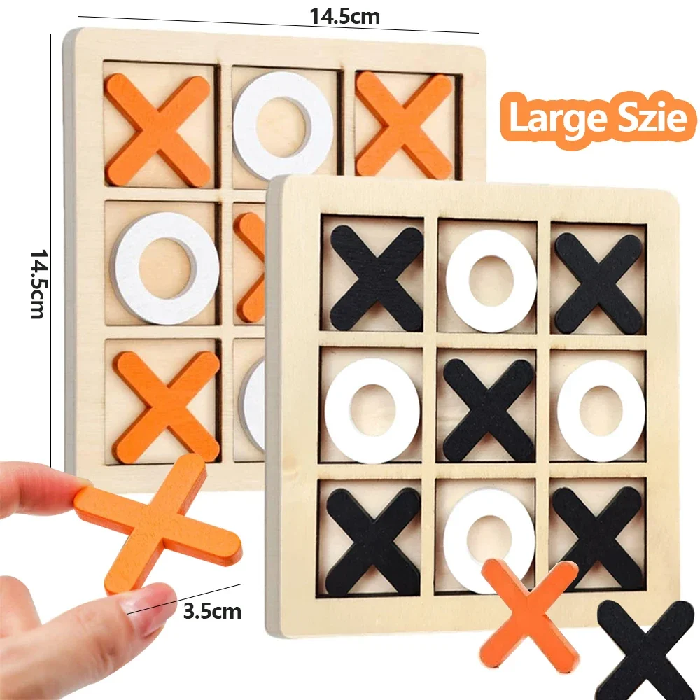 Board Game With Questions - Drewniana gra XO Tic Tac Toe