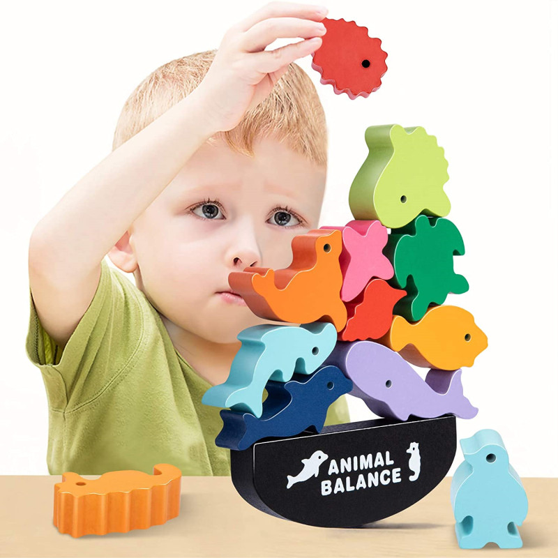 Board Game With Questions - Nowe dzieci Montessori drewniane klocki do