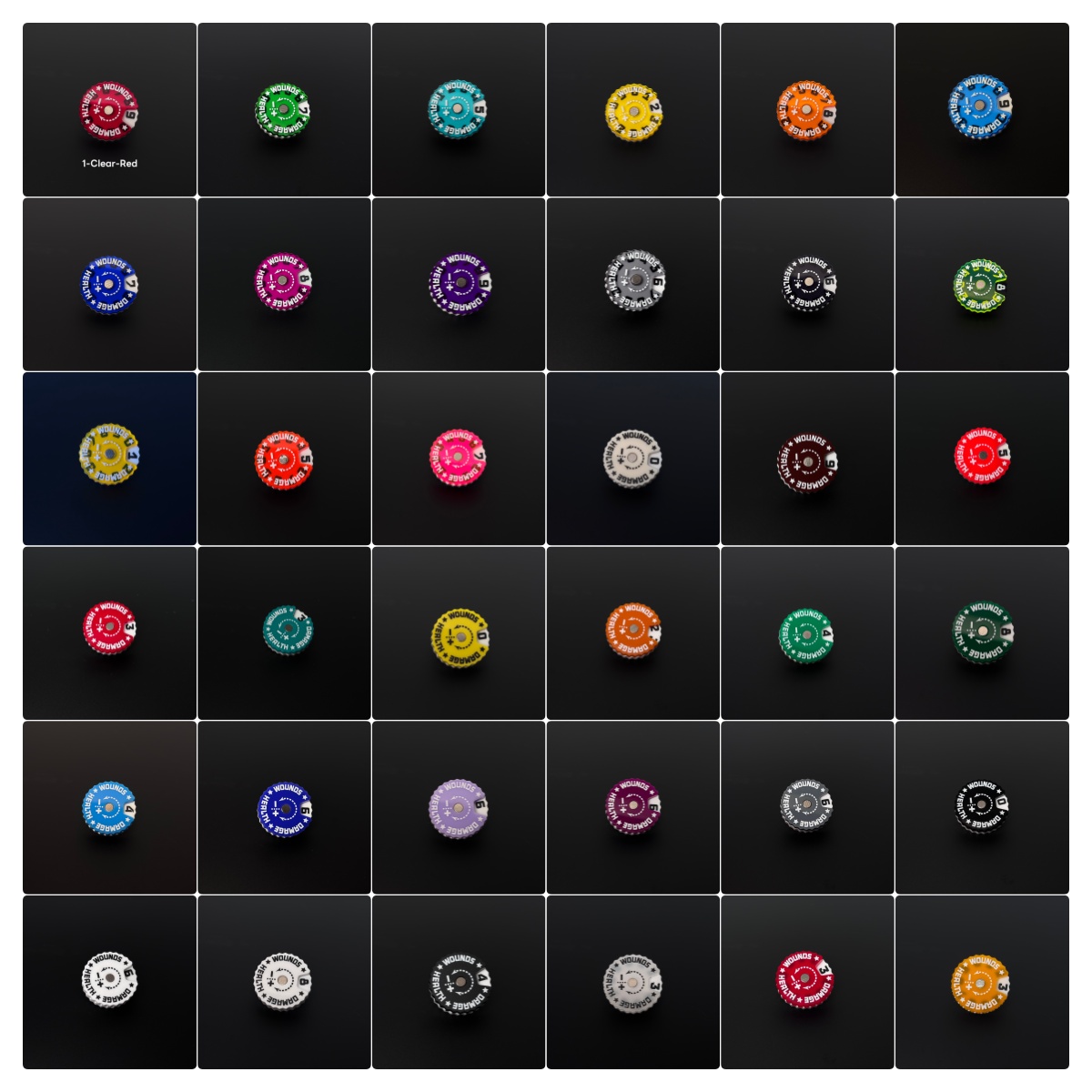 Game Token Counter - 25x25x6mm Śledźca ran Śledźca gier stołowych